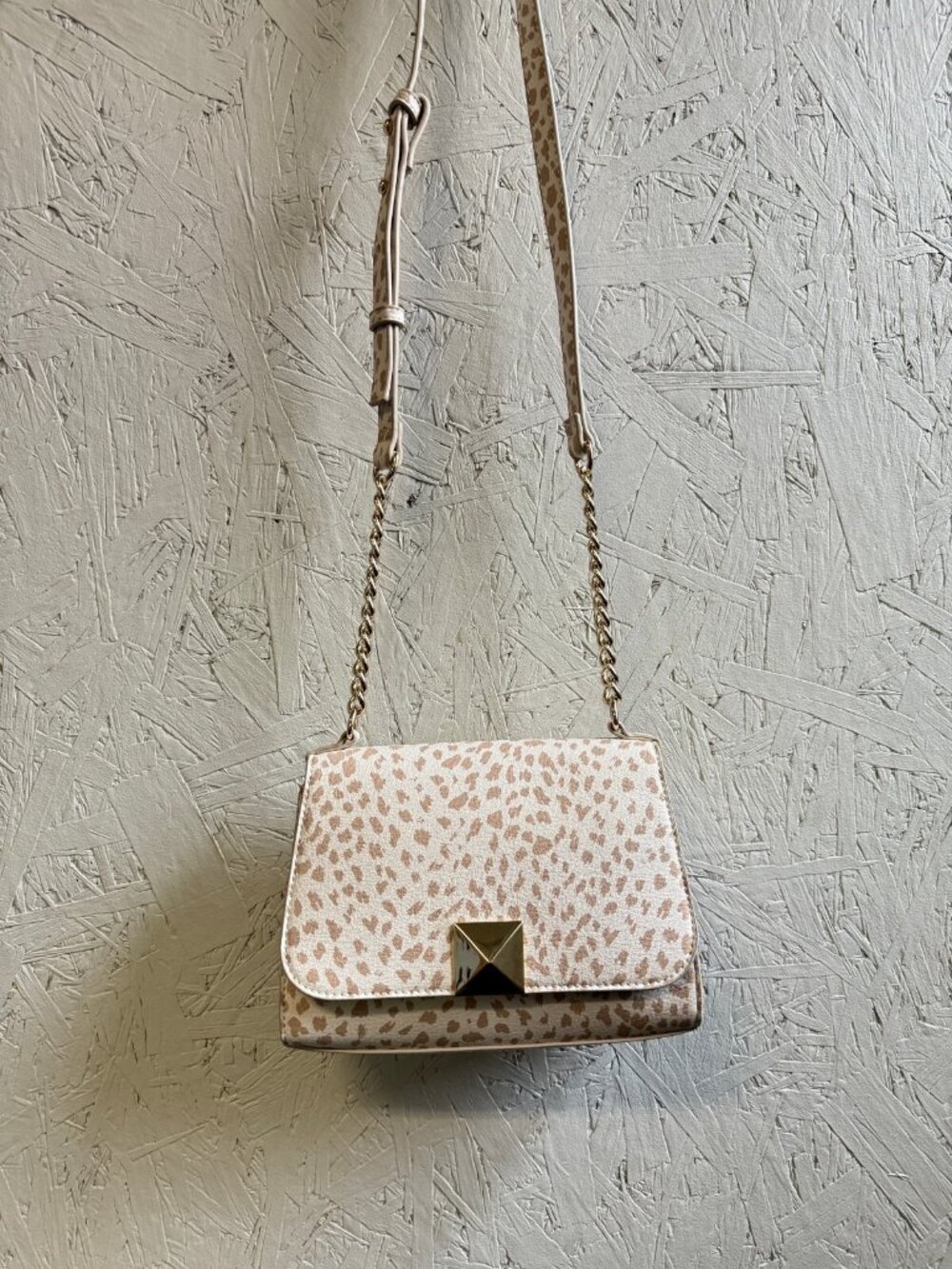 INC Sibbell faux-leather women's mini crossbody bag -Bone microspots /Beige~ - Picture 5 of 10